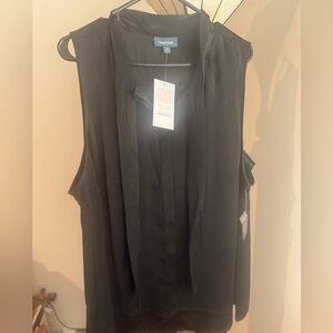 2XL - Black ModCloth Blouse with tie
